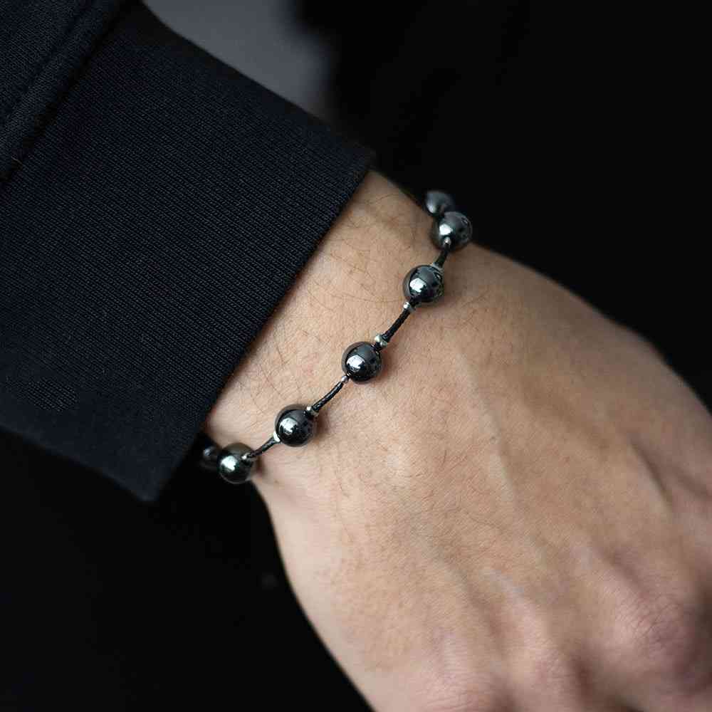 Something Different - Healing Hematite String Bracelet - Black